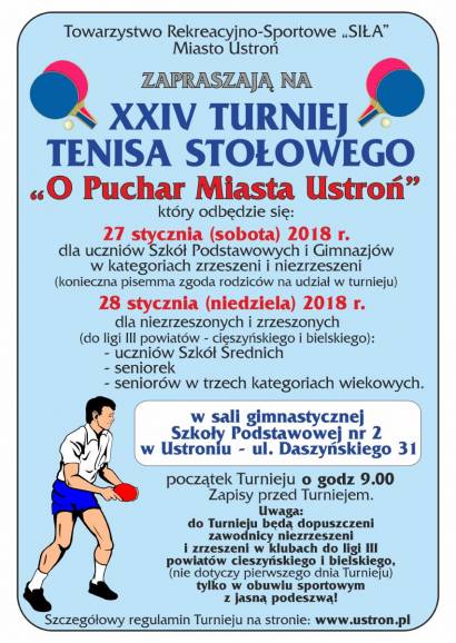 XXIV Turniej o Puchar Miasta Ustronia w Tenisie Stołowym